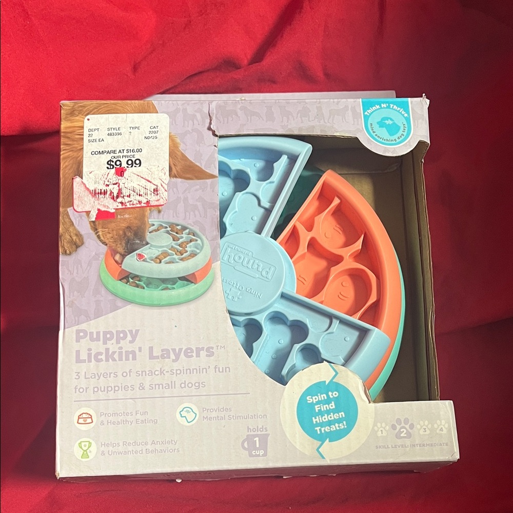 Puppy Lickin' Layers Interactive Toy - Blue and Orange